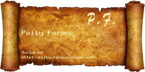 Peity Ferenc névjegykártya